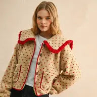 Marnella Collar Red Sherpa Jacket