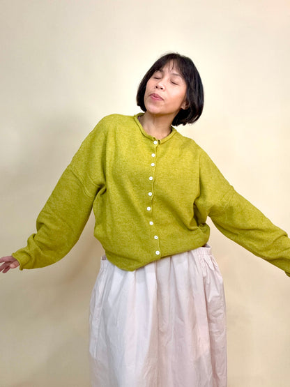 Easy Comfy Lime Knit Cardigan