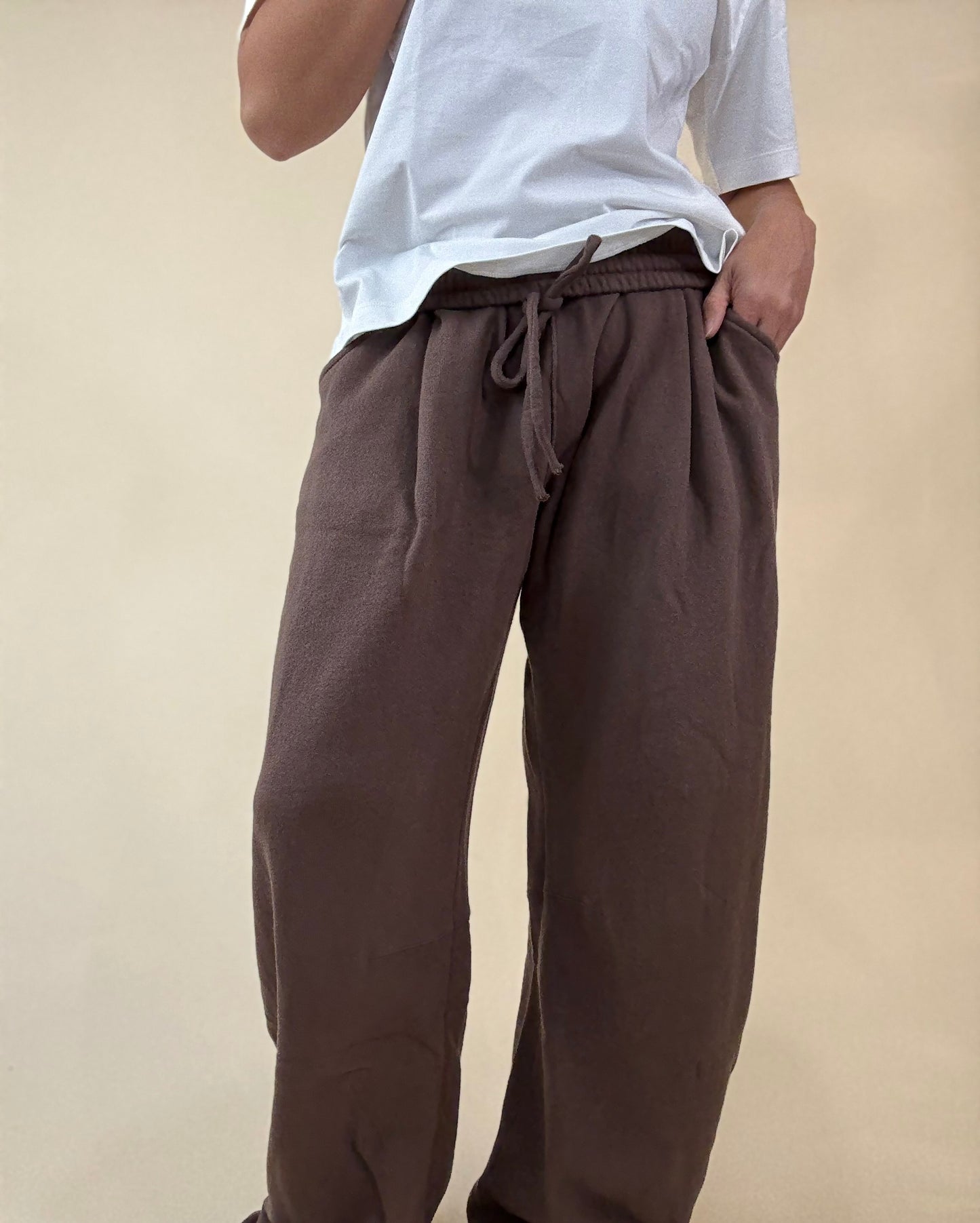 Barrel Sweatpants in French Terry - Brown