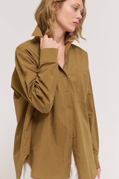 Oversized Shirt in Walnut