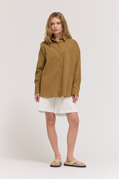Oversized Shirt in Walnut