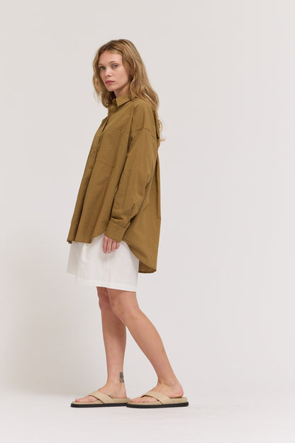 Oversized Shirt in Walnut