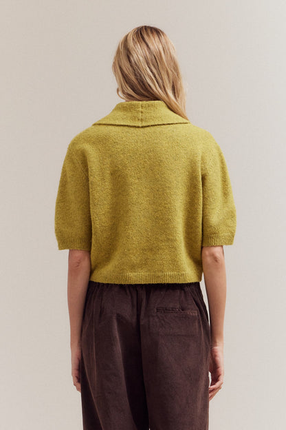 Kira 3/4 Sleeve Collar Neck Knit Top