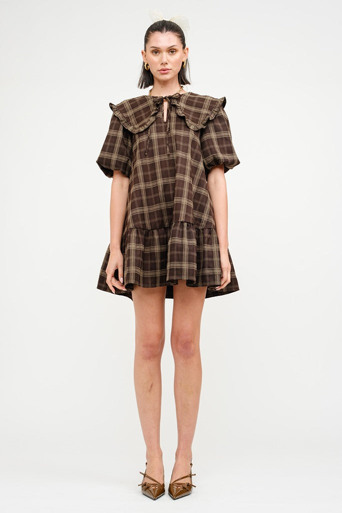 Clara Plaid Ruffle Babydoll Dress