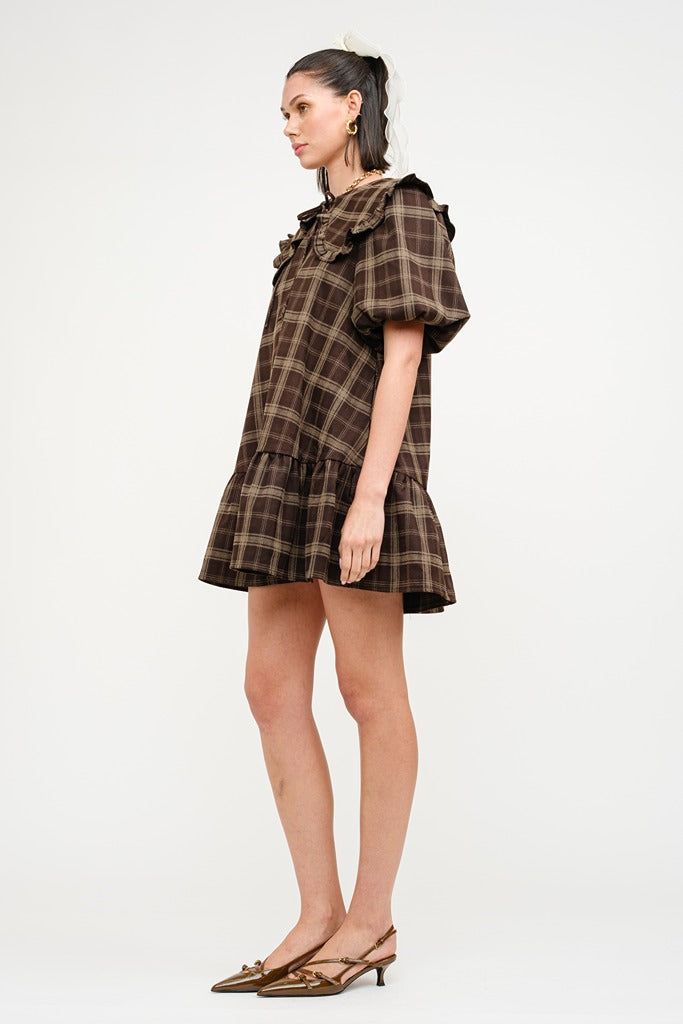 Clara Plaid Ruffle Babydoll Dress
