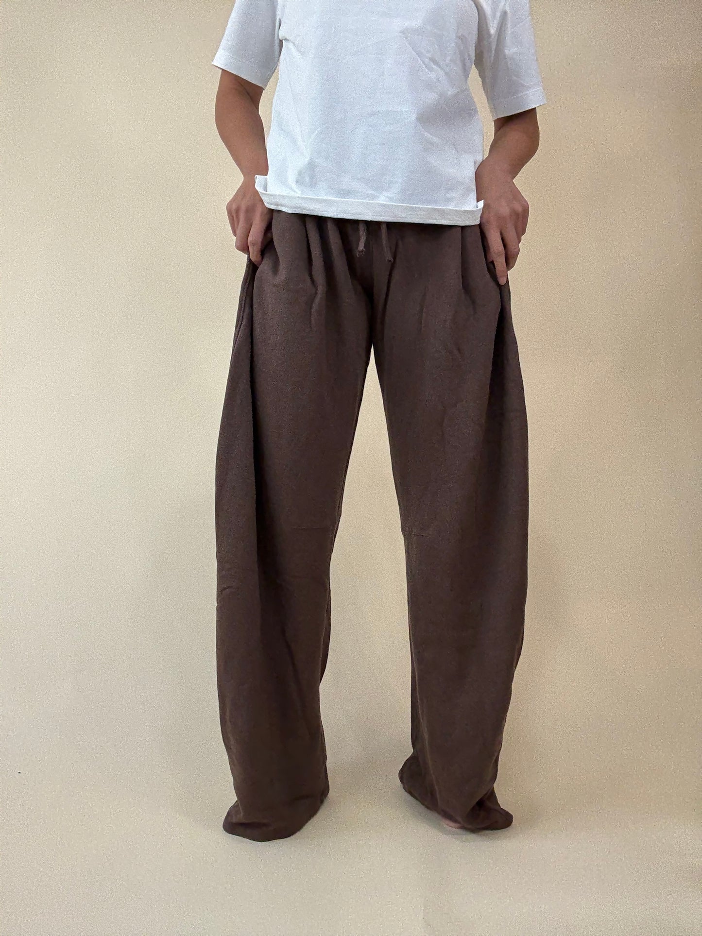 Barrel Sweatpants in French Terry - Brown