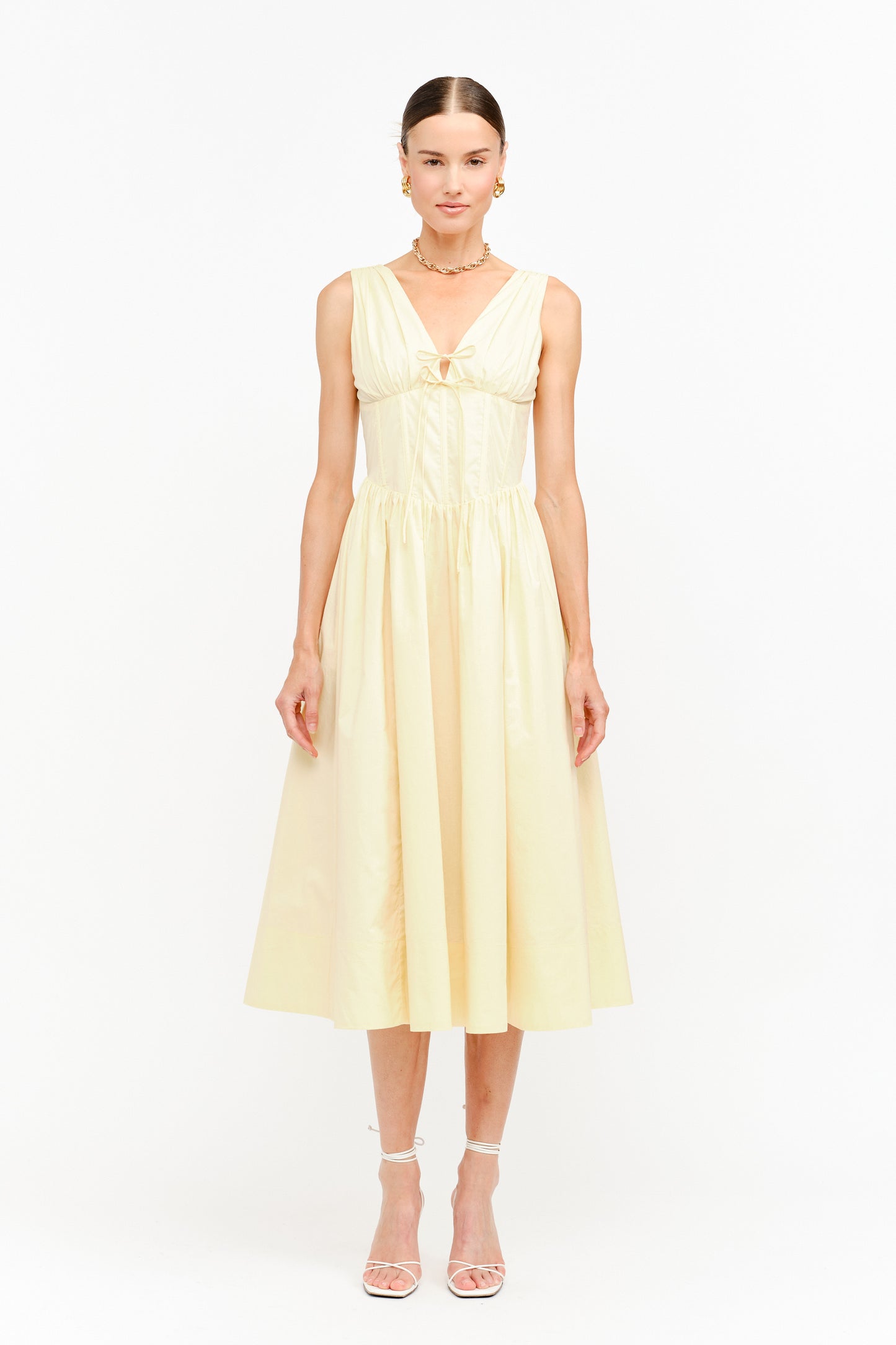 Sofia Midi Dress In Butter Yellow