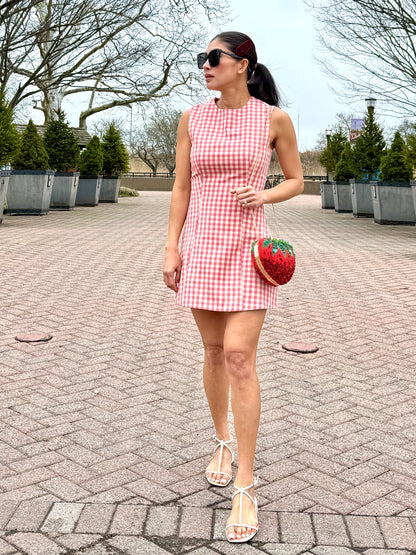 Bridgette  Pink Gingham  Mini Dress