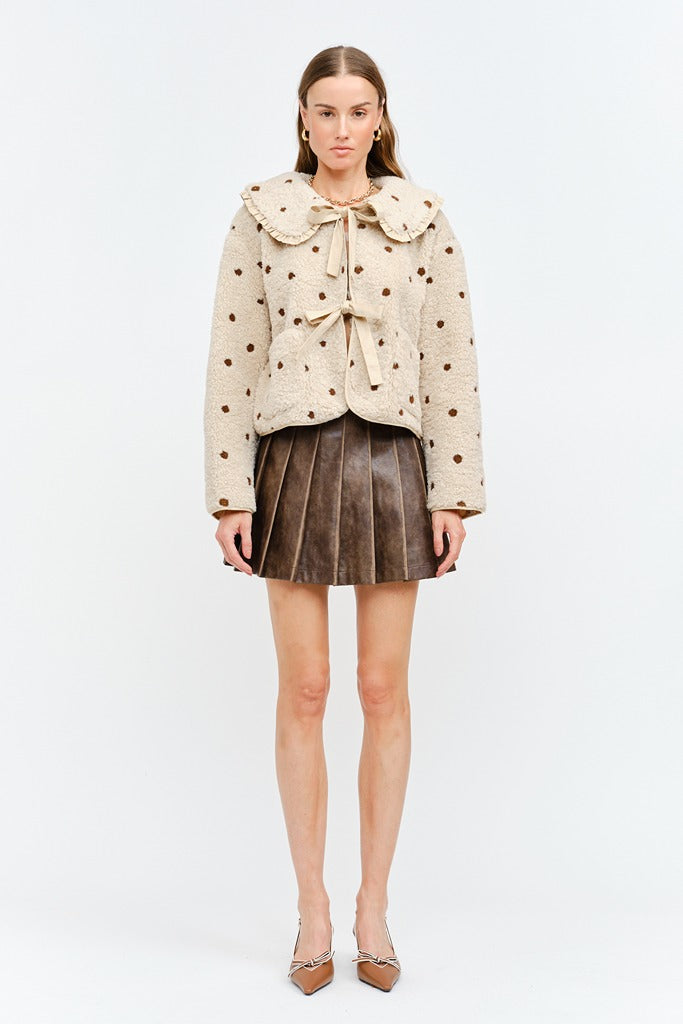 Erin Polka Ruffle Tie Jacket