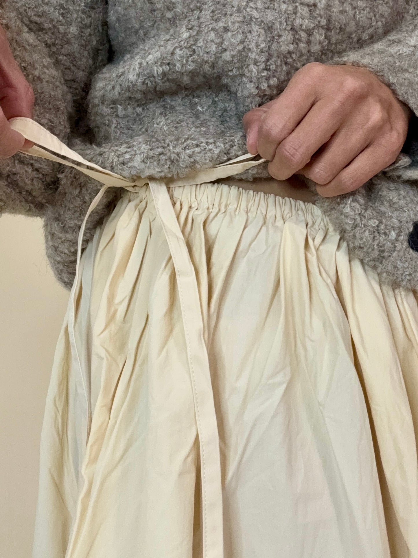Georgy Soft Gathered MidiSkirt with Adjustable Tie Waist
