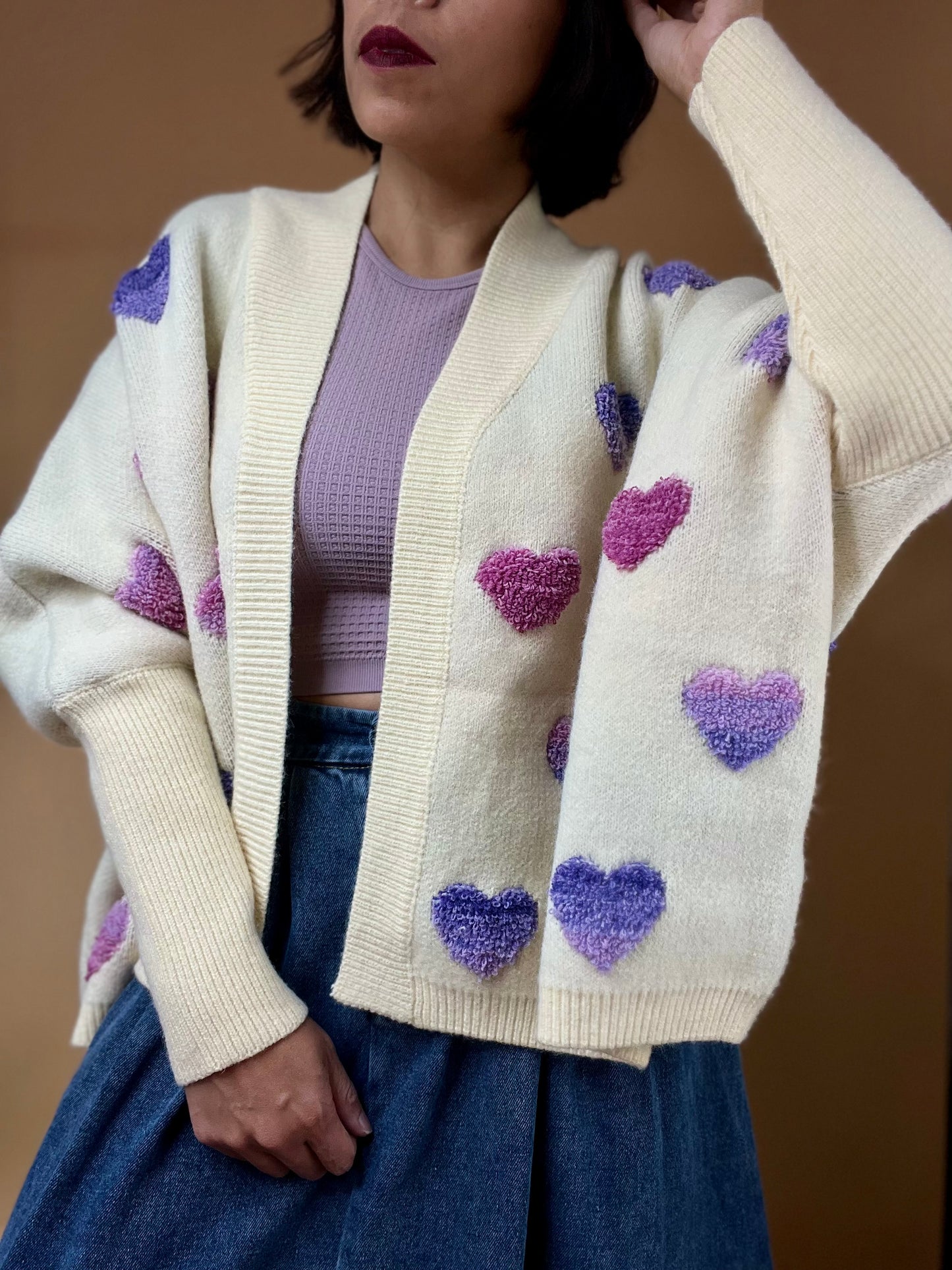 Emilie Heart Sweater Cardigan