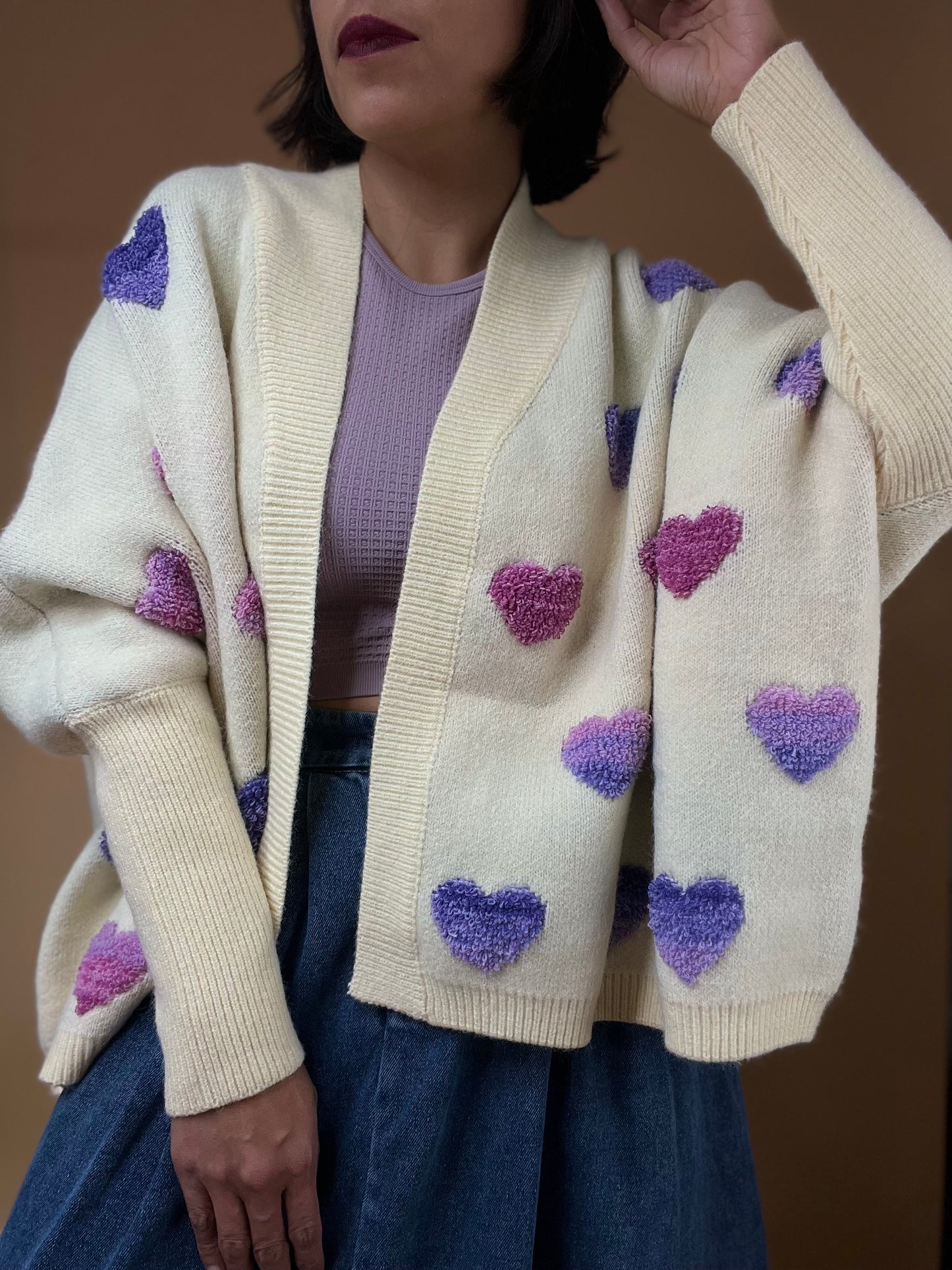 Emilie Heart Sweater Cardigan