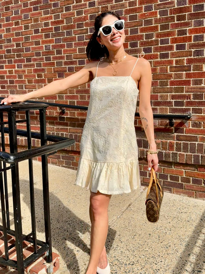 The Mika Embroidered Mini Dress