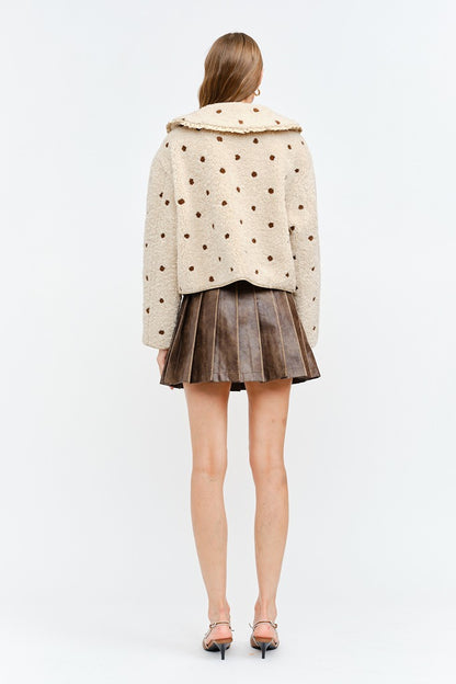 Erin Polka Ruffle Tie Jacket