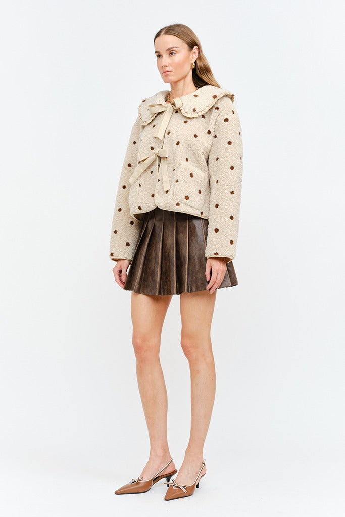 Erin Polka Ruffle Tie Jacket