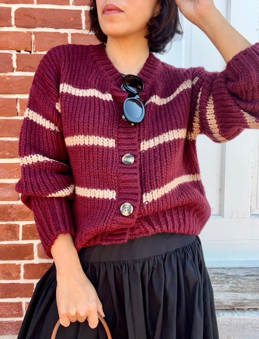 Melissa Cardigan in Burgundy