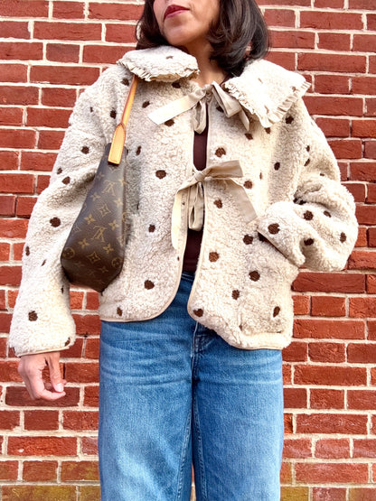 Erin Polka Ruffle Tie Jacket