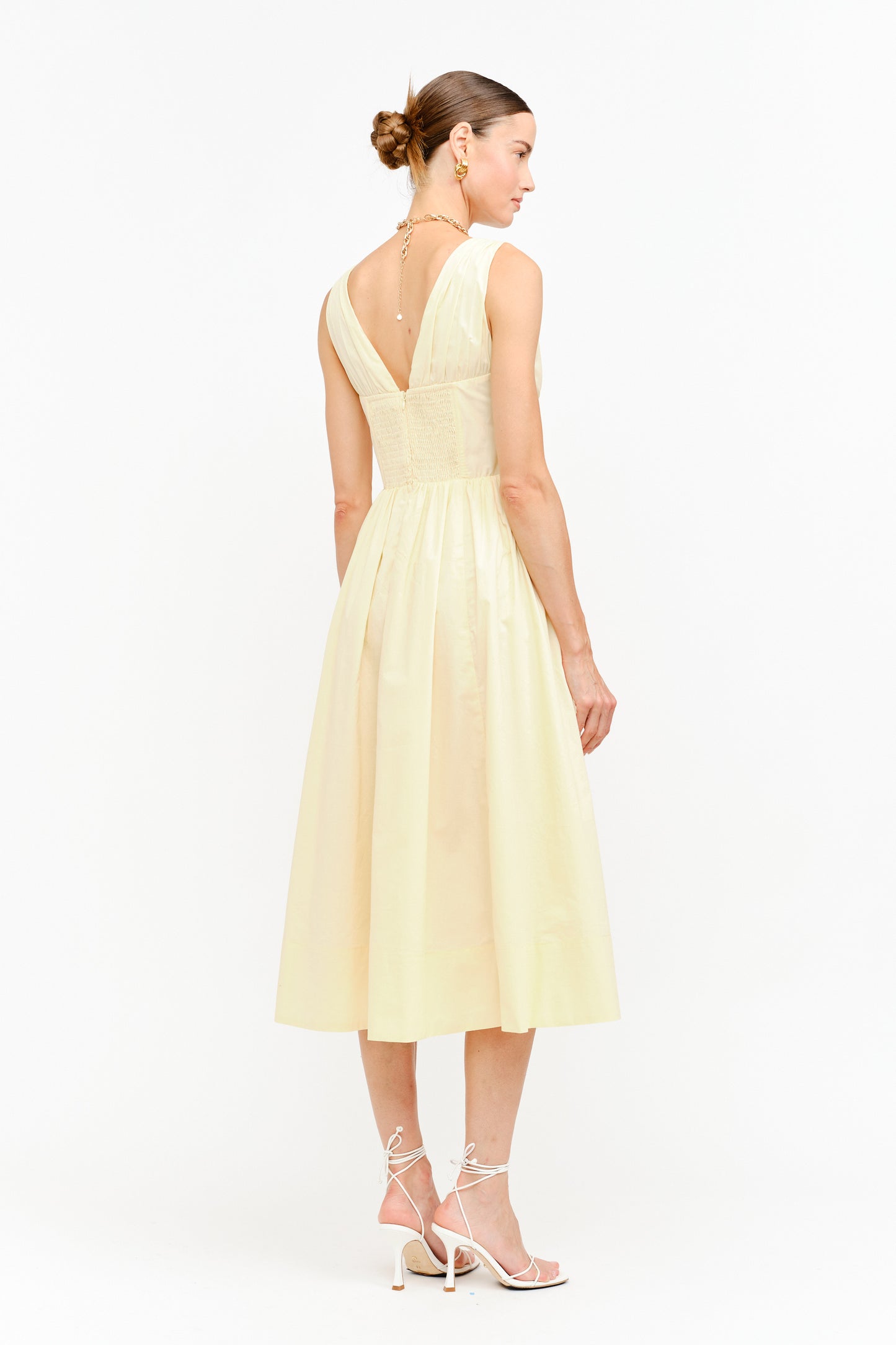 Sofia Midi Dress In Butter Yellow