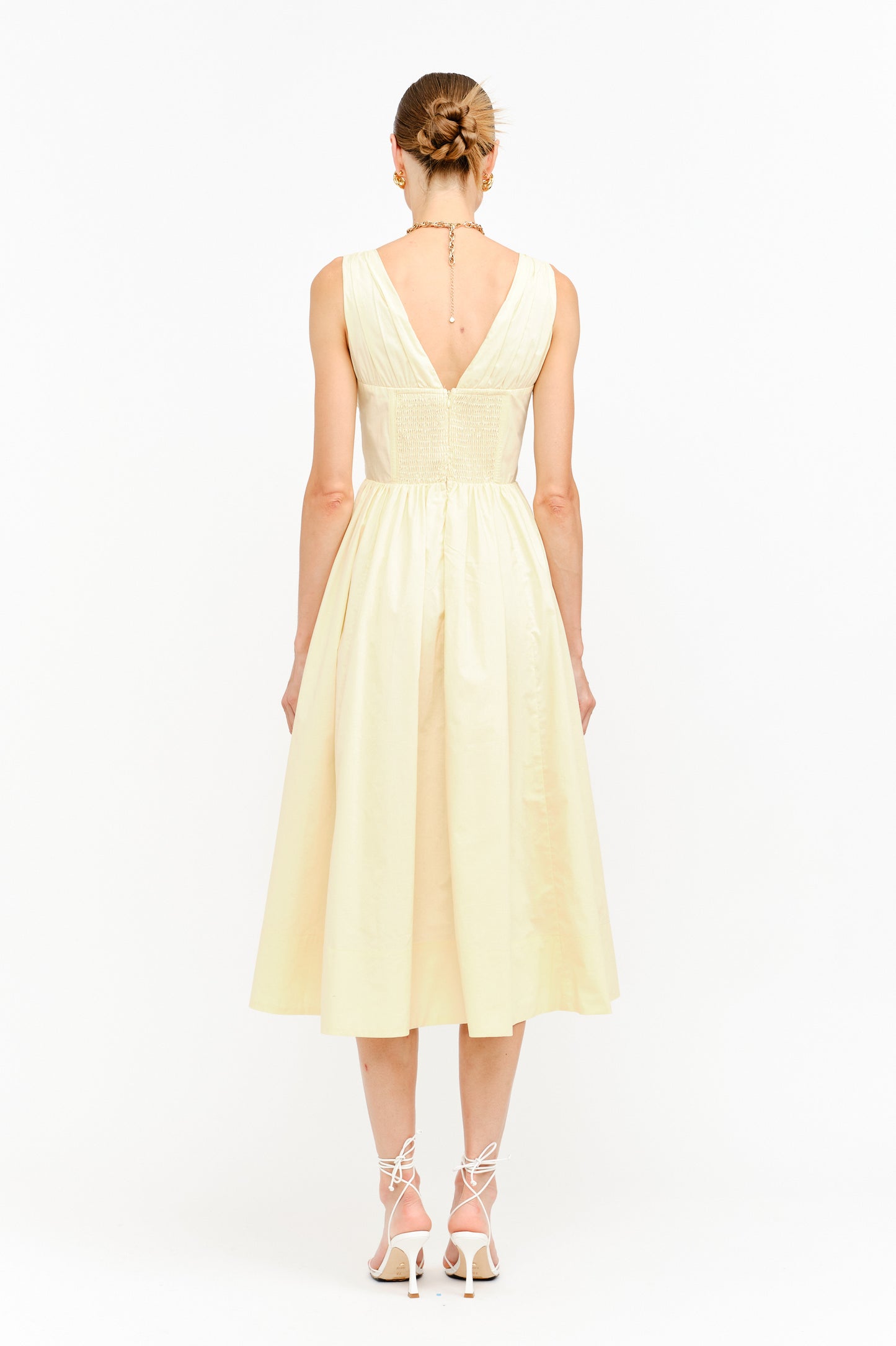 Sofia Midi Dress In Butter Yellow
