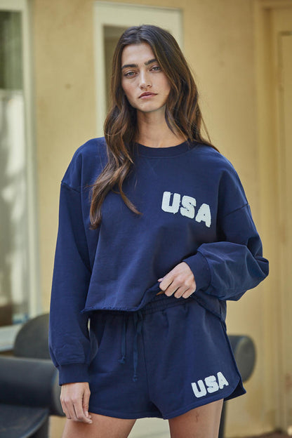 The USA Relaxed Shorts in Navy