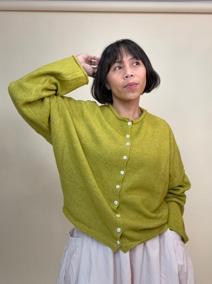 Easy Comfy Lime Knit Cardigan