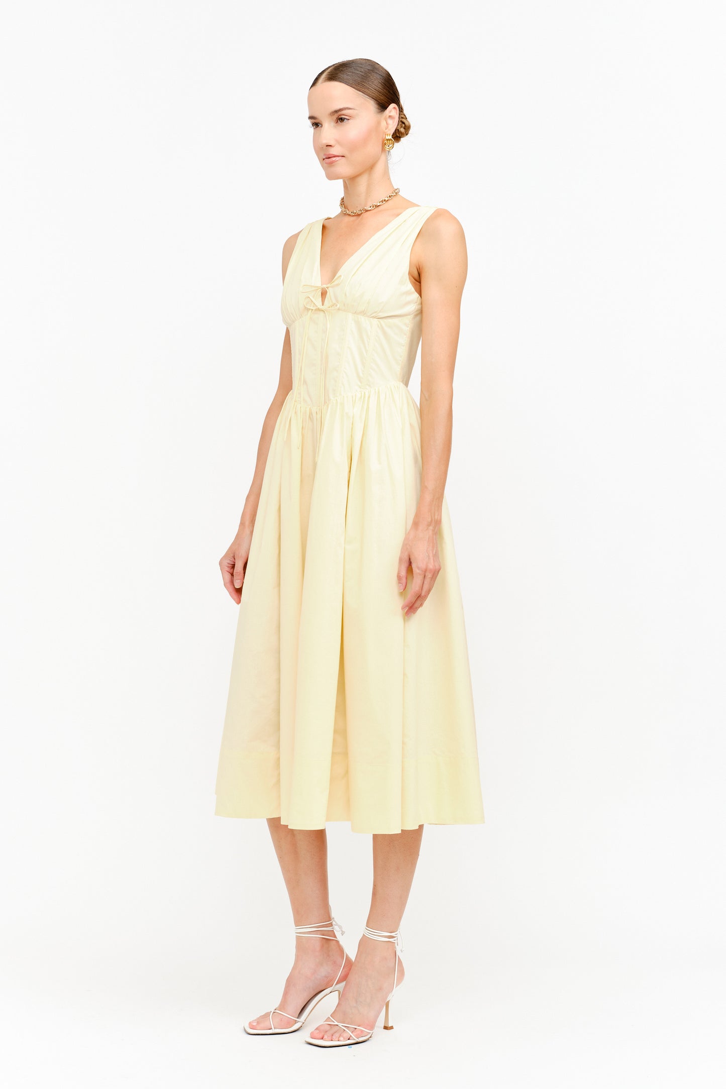 Sofia Midi Dress In Butter Yellow