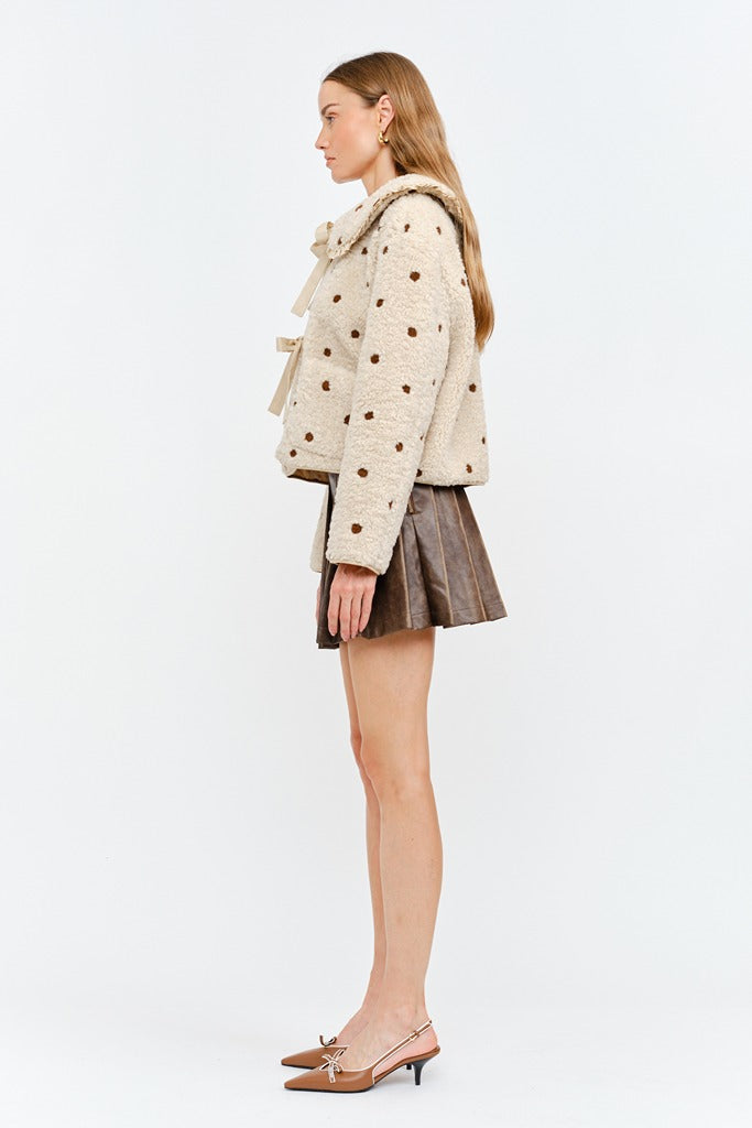 Erin Polka Ruffle Tie Jacket