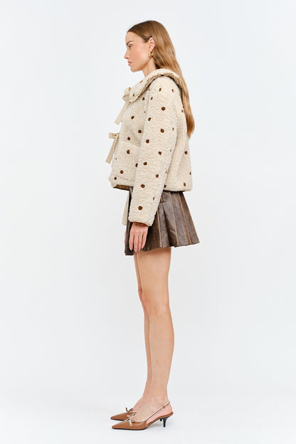 Erin Polka Ruffle Tie Jacket