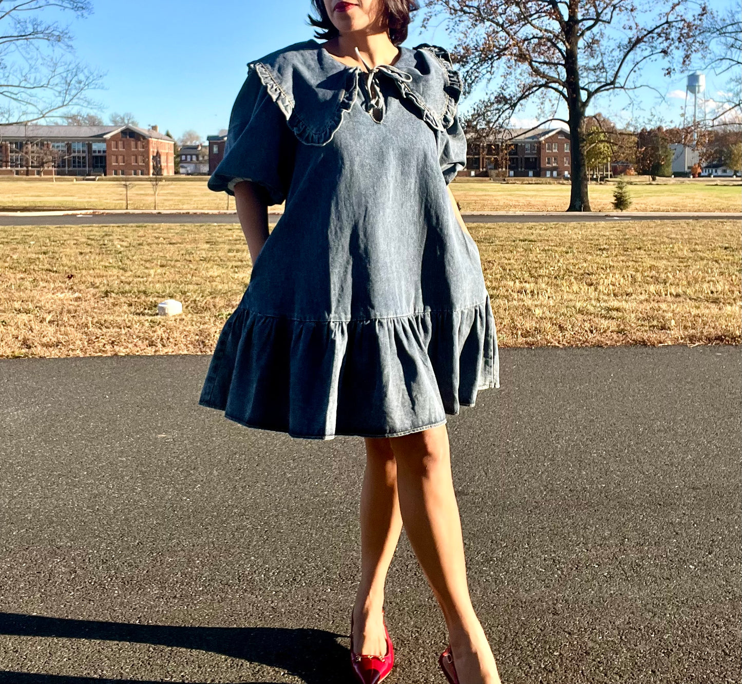 Arie Preppy Denim Dress