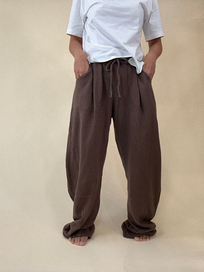 Barrel Sweatpants in French Terry - Brown