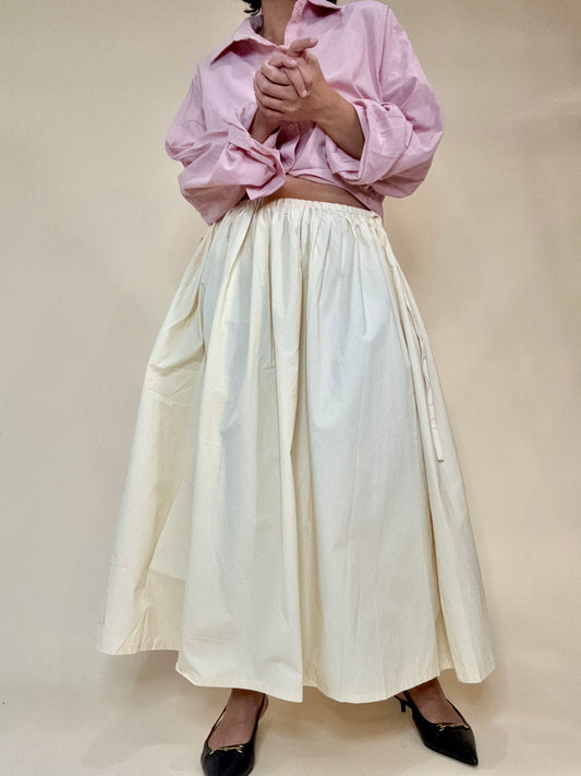 Georgy Soft Gathered MidiSkirt with Adjustable Tie Waist