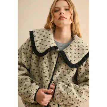 Marnella Collar Black Sherpa Jacket