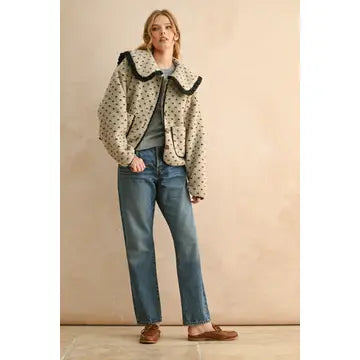 Marnella Collar Black Sherpa Jacket